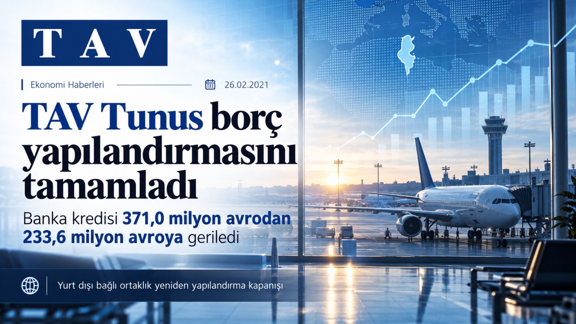 TAV Tunus borç yapılandırması tamamlandı: Banka kredisi 233,6 milyon avroya geriledi