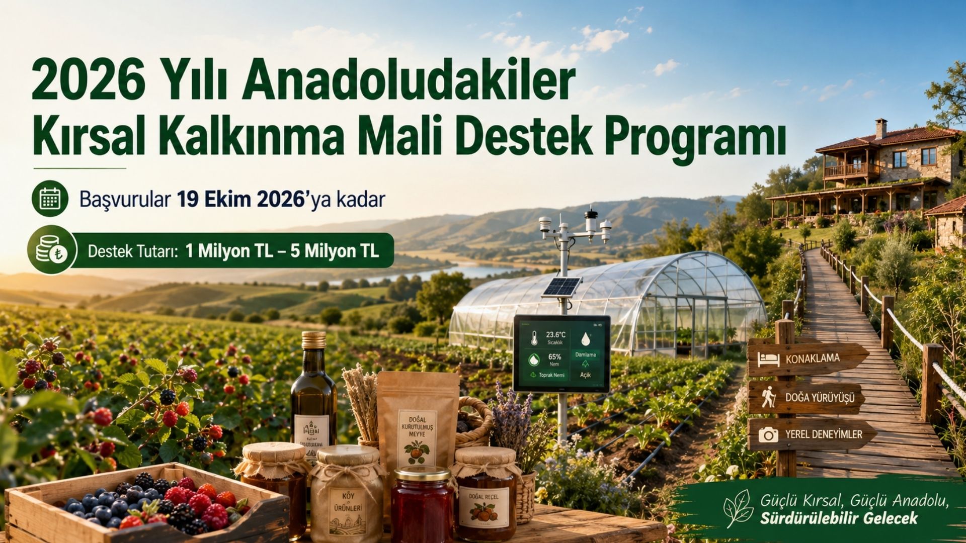 2026 Anadoludakiler Kırsal Kalkınma Mali Destek Programı Açıldı: Proje Başına 5 Milyon TL’ye Kadar Destek